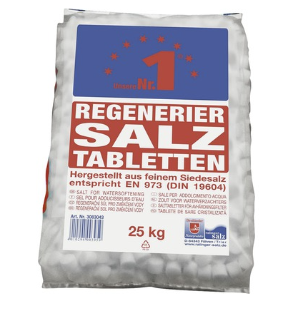 Tabletová regeneračná soľ pre zmäkčovanie vody 25 kg