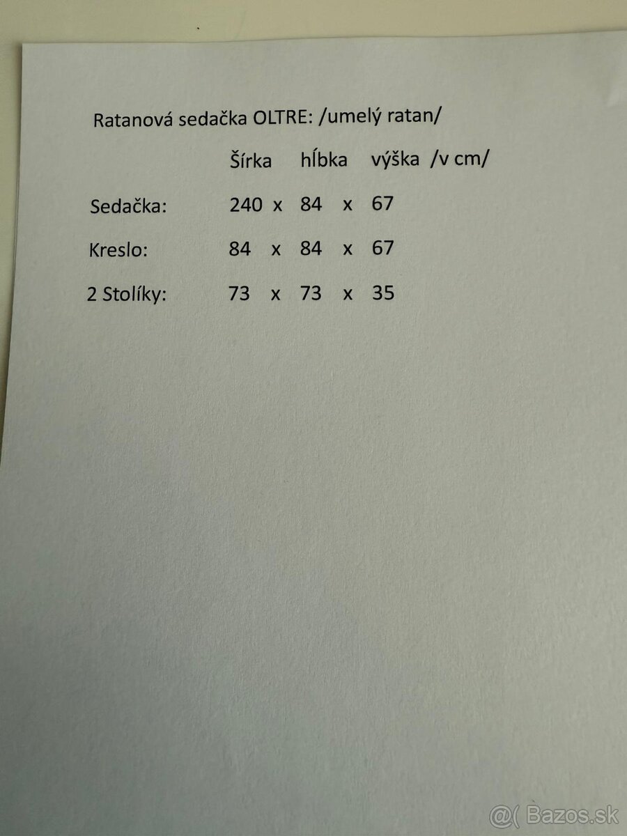 Záhradné ratanové sadenie