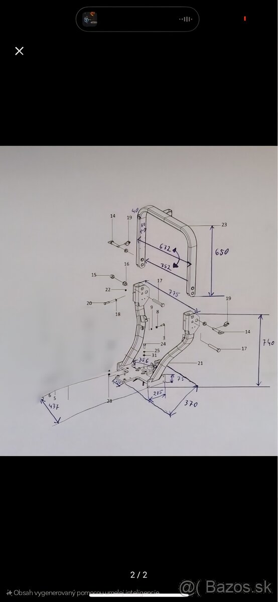 Rám ochranny na malotraktor