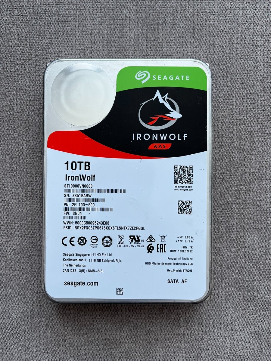 3,5" HDD Seagate Enterprise / IronWolf / Exos 10TB