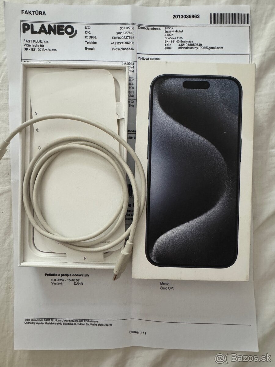 Apple Iphone 15 PRO 128 GB, so zárukou 8/2026