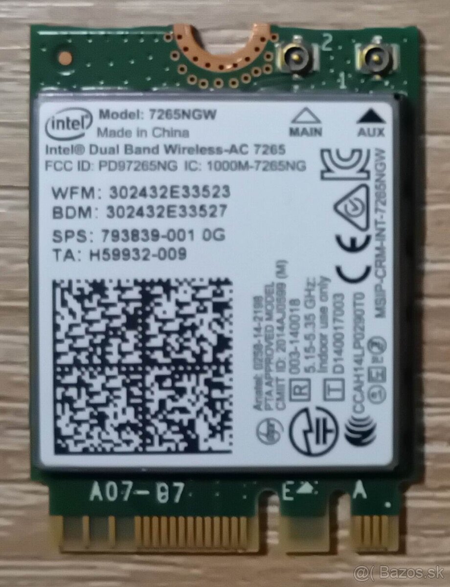 wifi miniPCIe Intel karta z notebooku