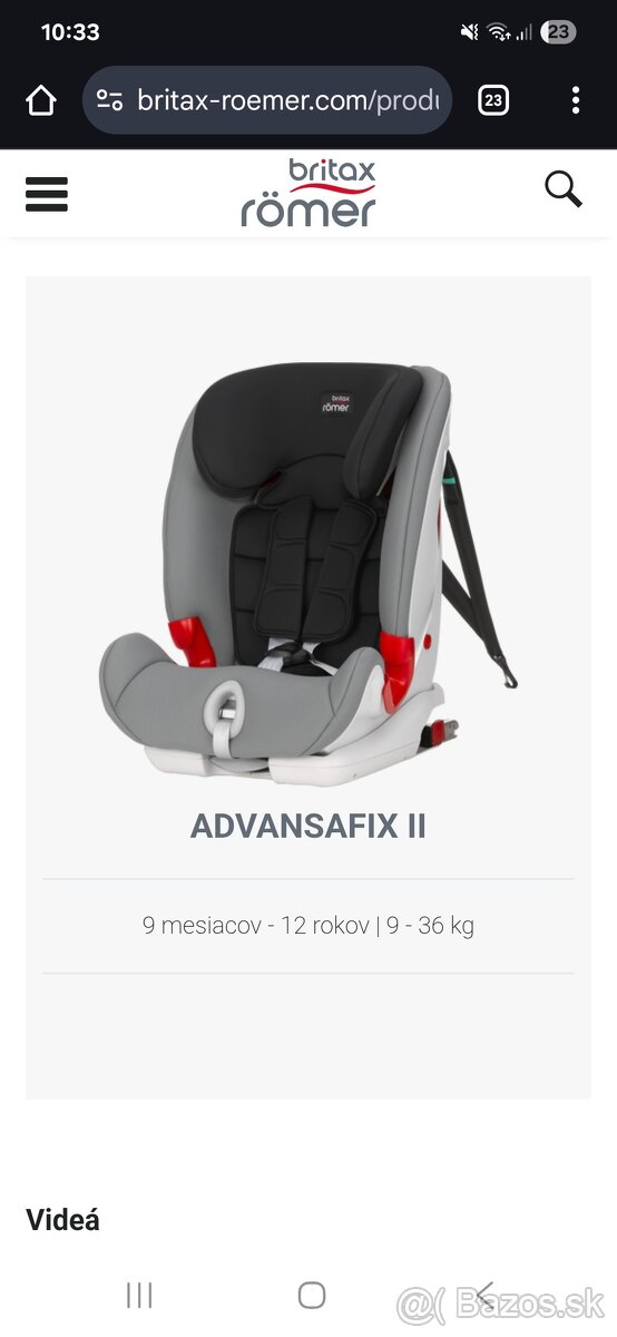 Detská sedačka britax romer ADVANSAFIX II