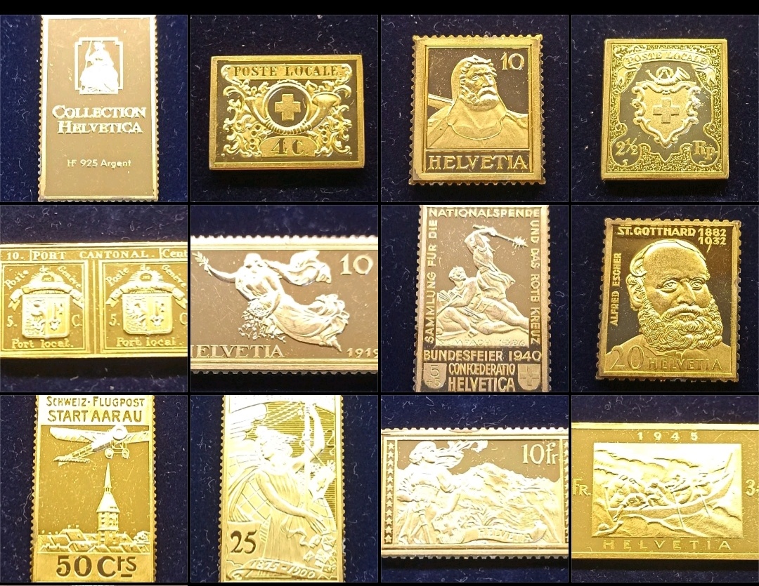 Strieborné známky Helvetia