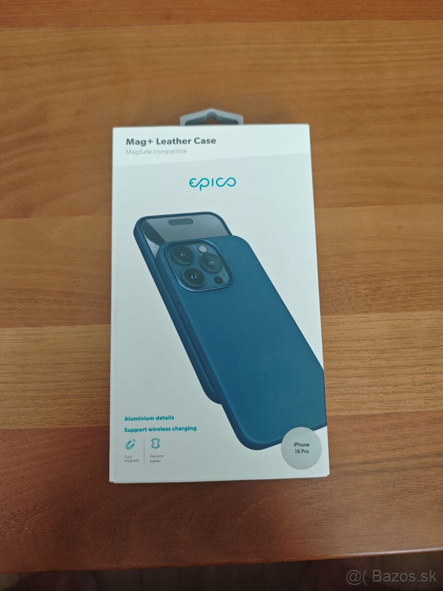 iPhone 16 Pro Epico Mag+ kožený kryt– modrý