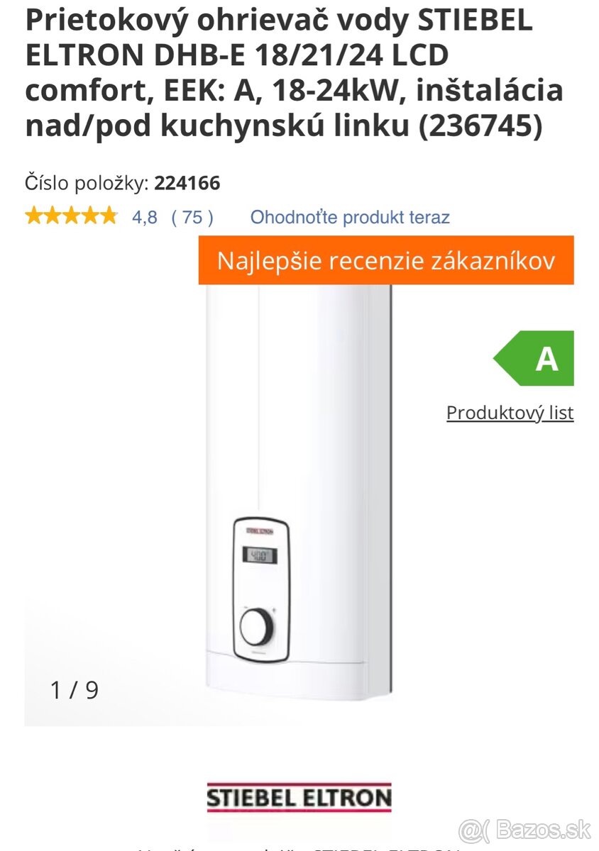 Prietokový ohrievač vody Stiebel Eltron