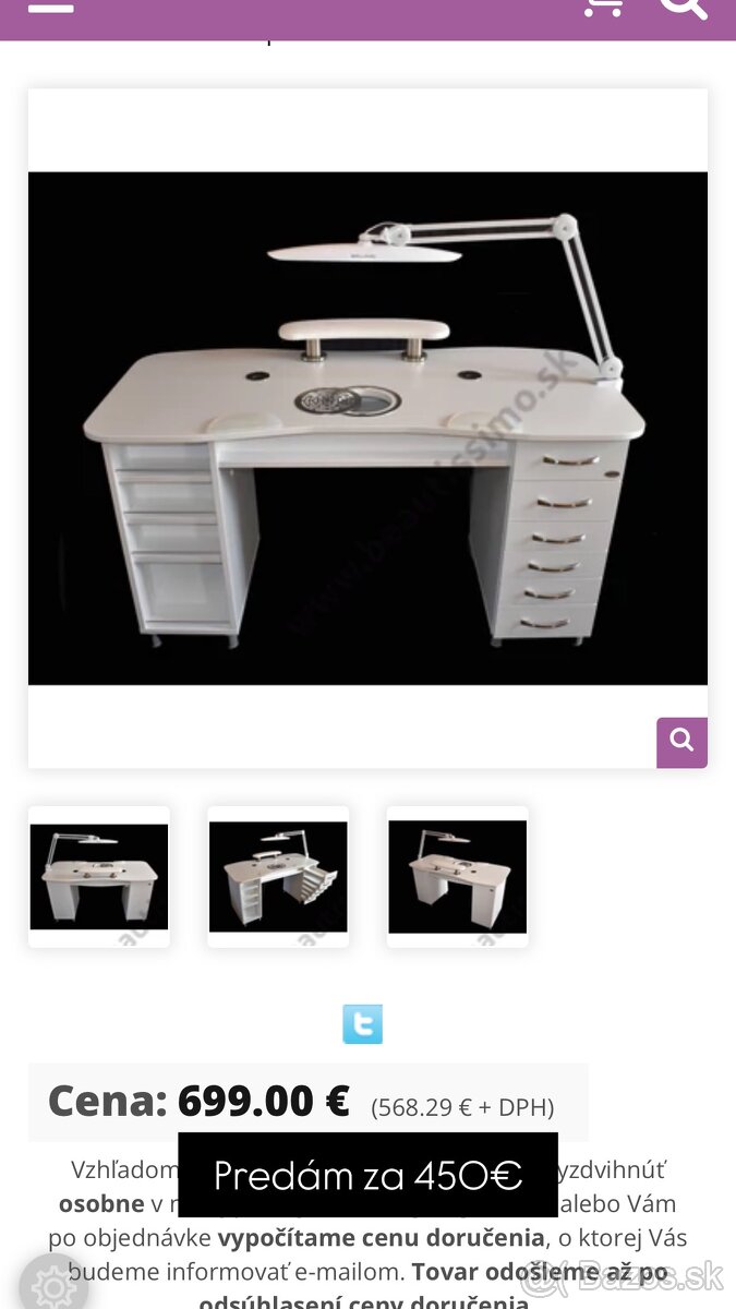 Manikersky stol + materiál na nechty