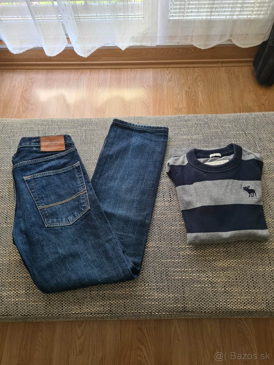 Panske jeansy a natelnik Abercrombie&Fitch