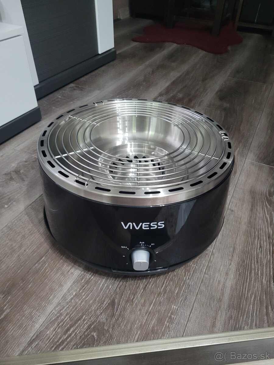 VIVESS Stolný gril na drevené uhlie bez dymu