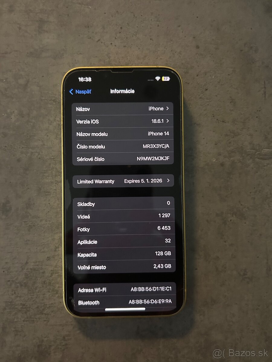 Iphone 14 128gb žltý