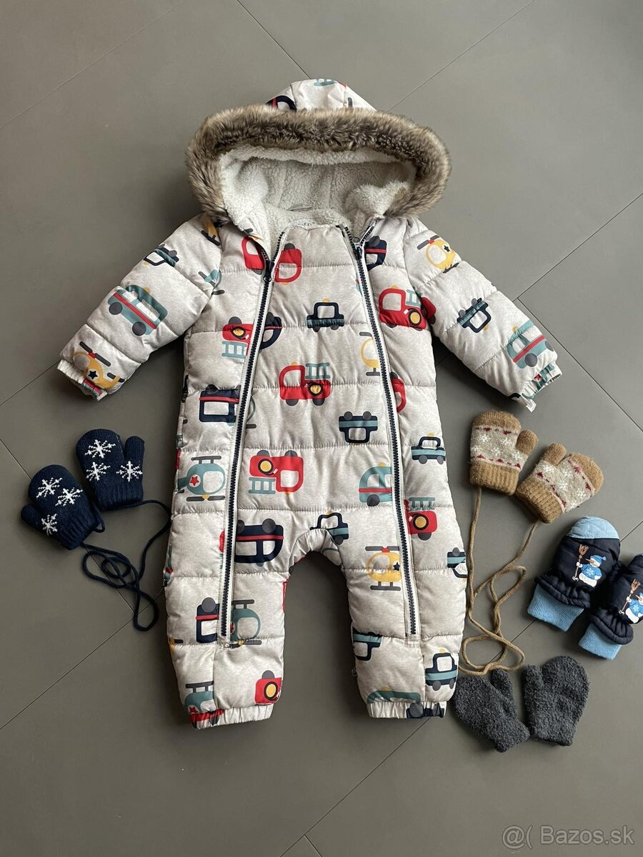 Zimny overal velkost 86 +rukavice