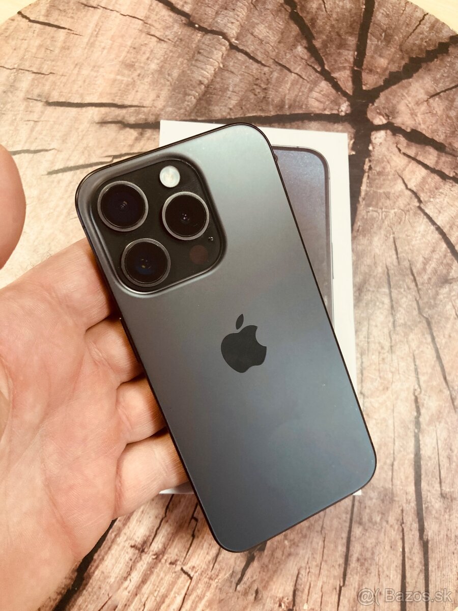 iPhone 15 pro 128 Black Titan batéria 87% top stav