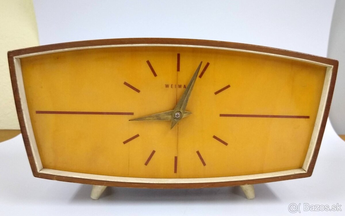 retro stolové starožitné hodiny Weimar
