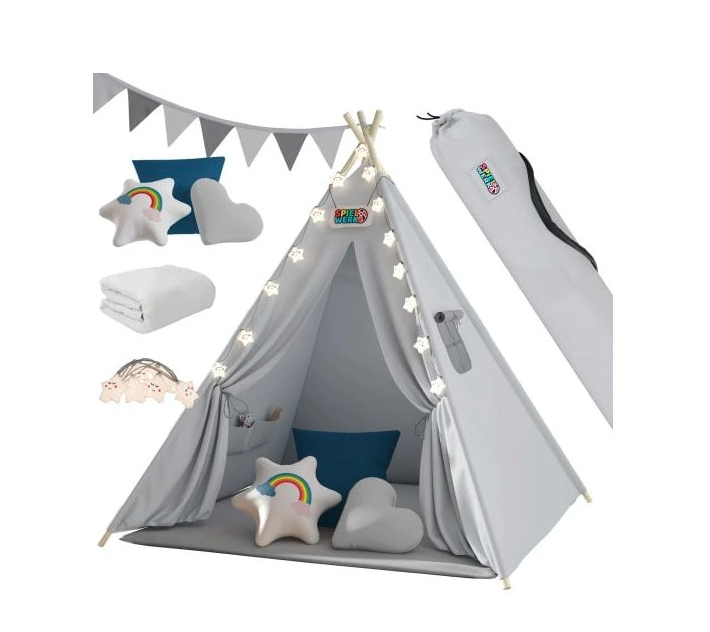 Detský stan Teepee 160x120x120cm - 3 farby - so svetlom