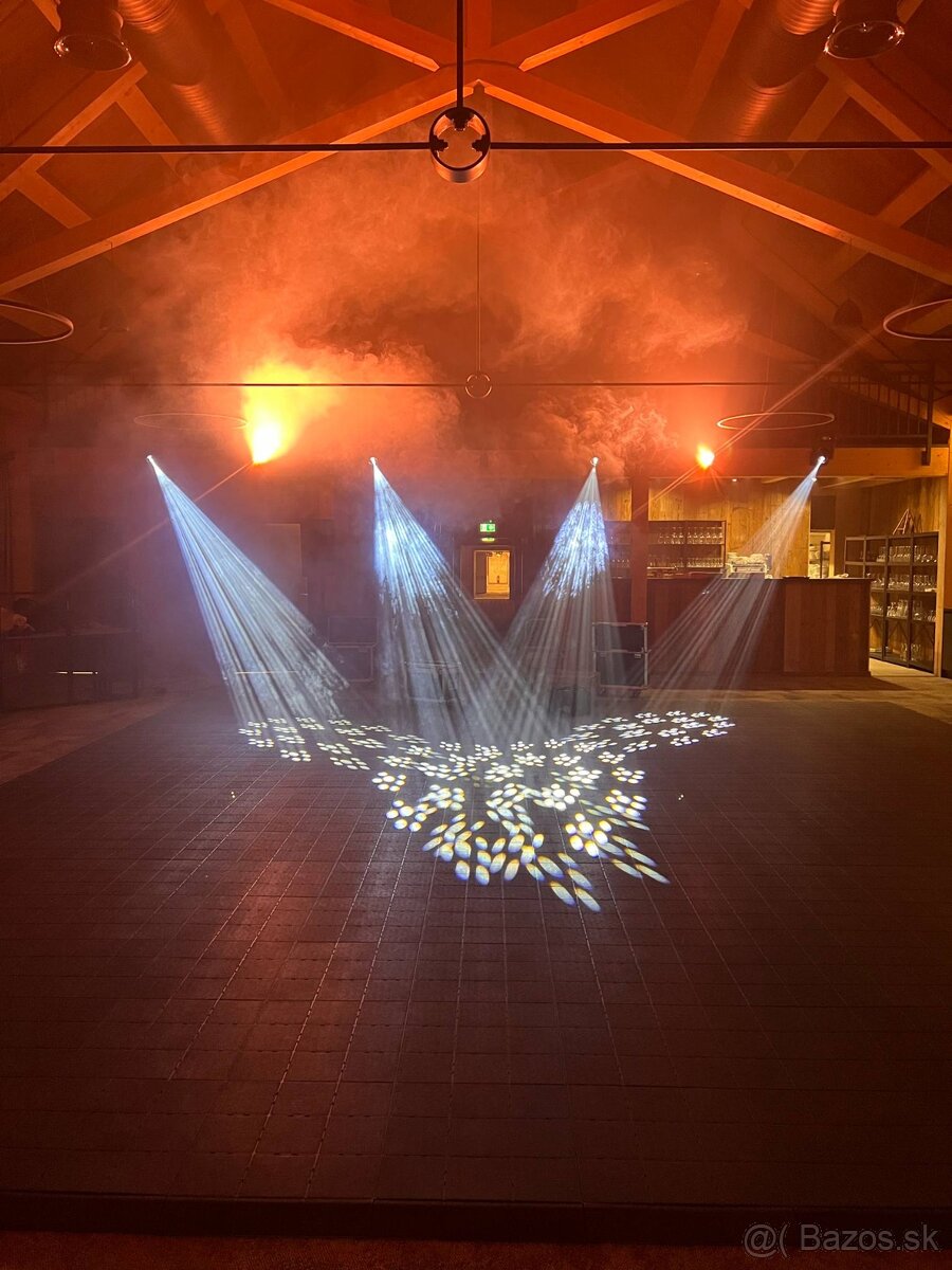 Rotačné hlavy 200W Beam, fokusácia, prizmy