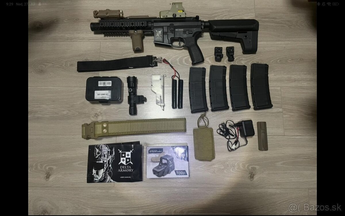 Airsoft puška Delta Armory Alpha Silent Ops 8 + helma