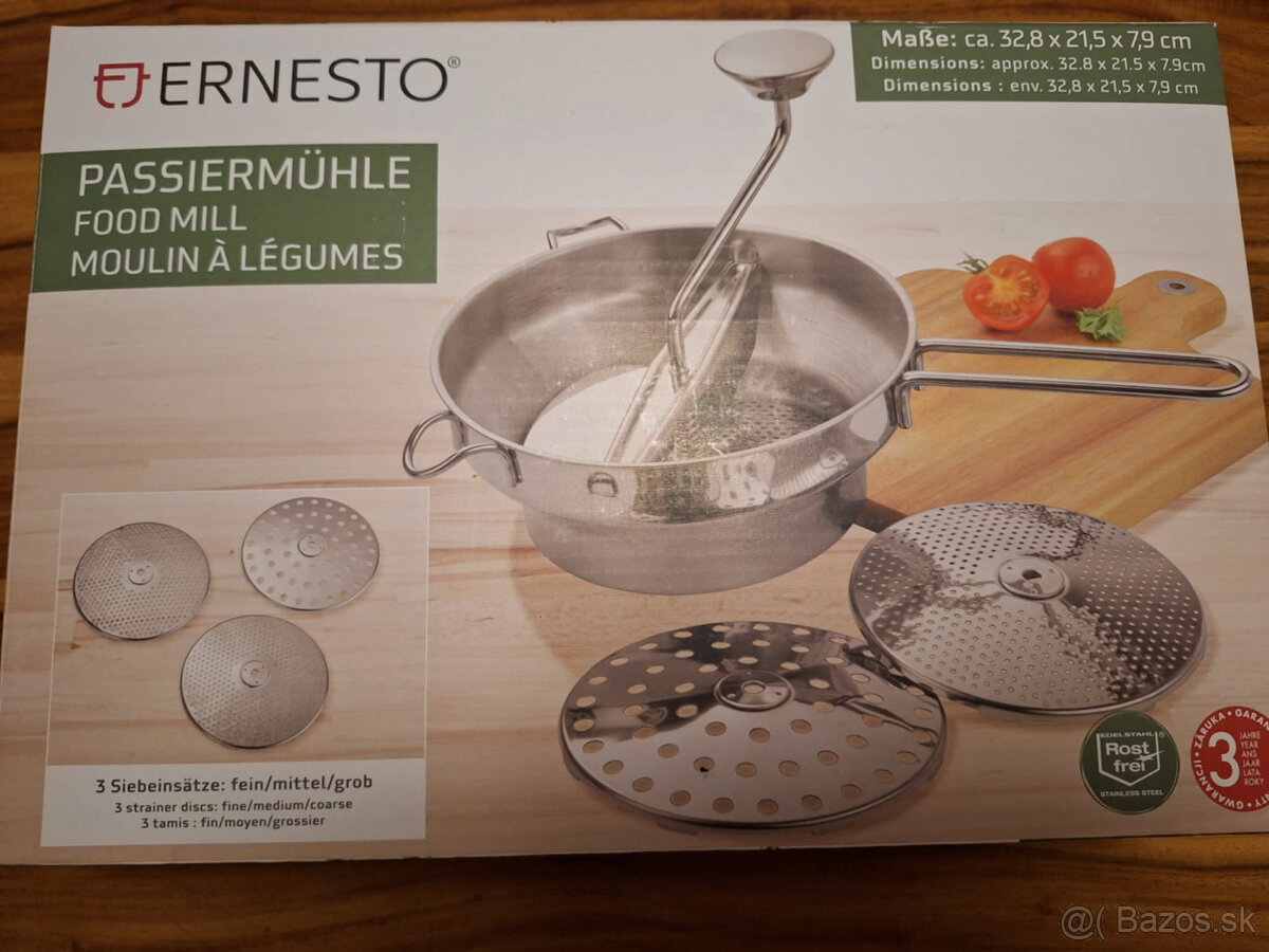 Predám pasírovač Ernesto – nerezový, 3 sitká