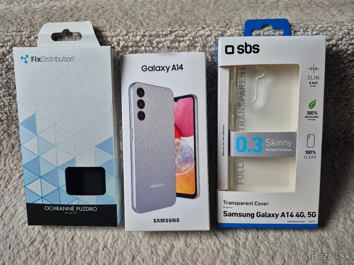 úplne nový Samsung Galaxy A14 A145R 4GB/64GB + 2x púzdro