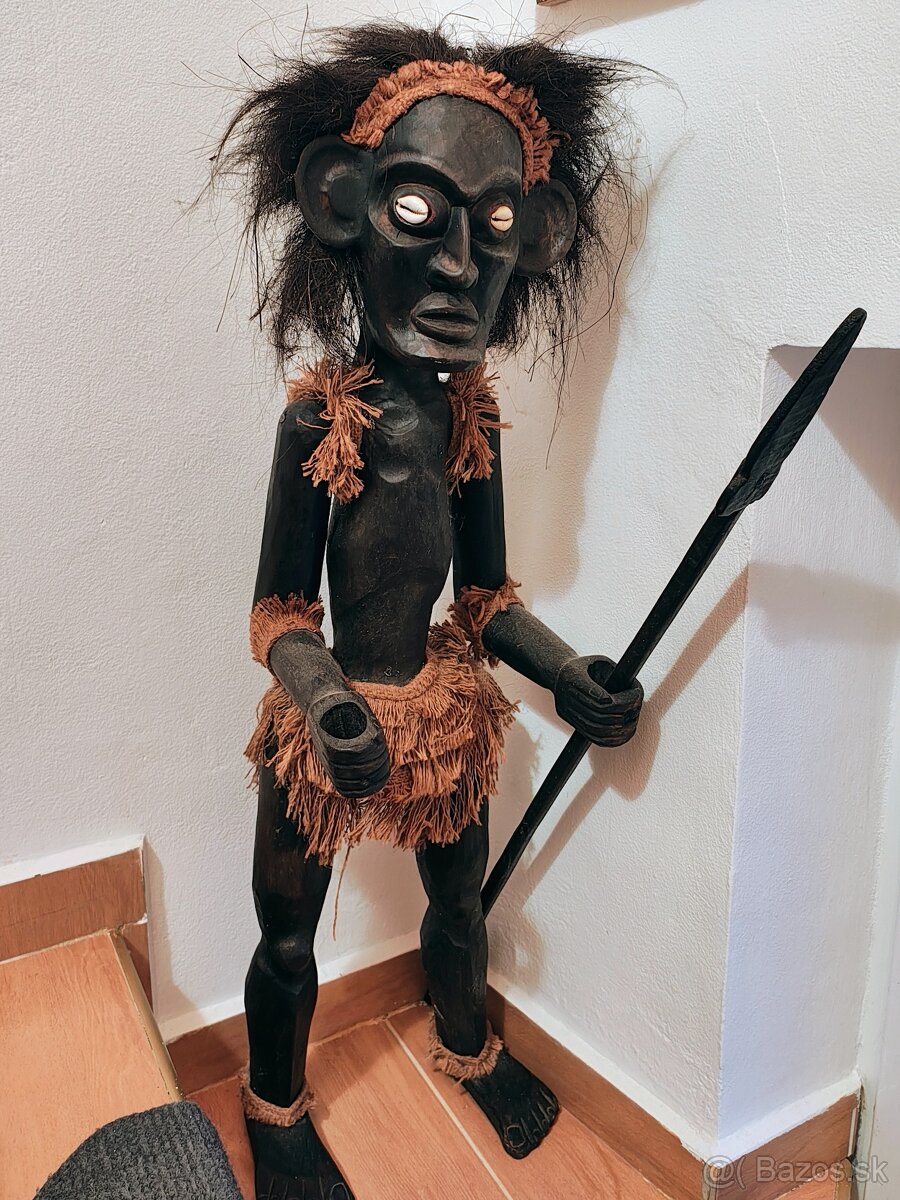 Drevená Socha Náčelníka Afrického kmeňa Zulu 100cm