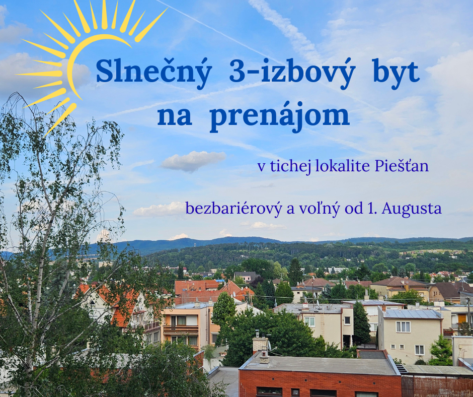 Na prenájom: Slnečný a bezbariérový 3-izbový byt s loggiou a