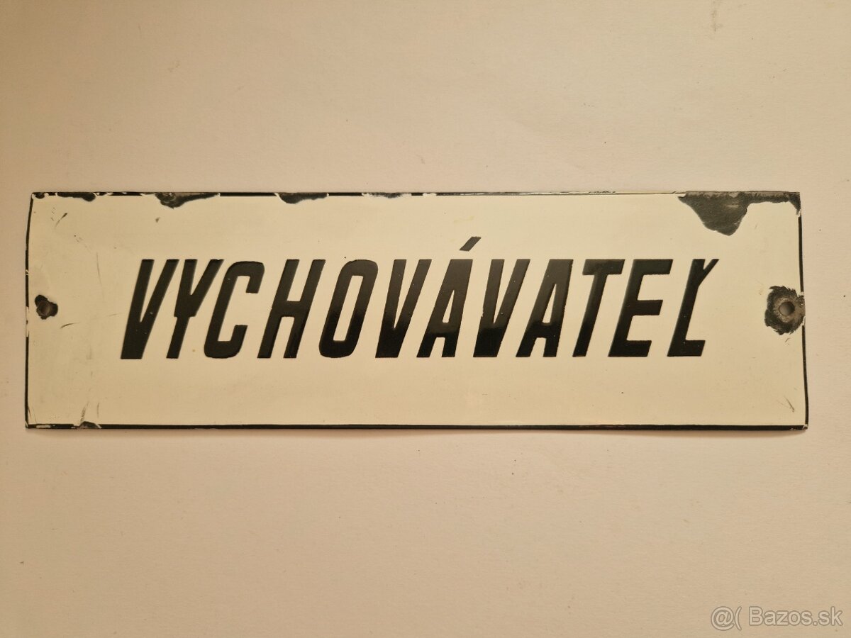 Smaltovana tabulka VYCHOVÁVATEĹ