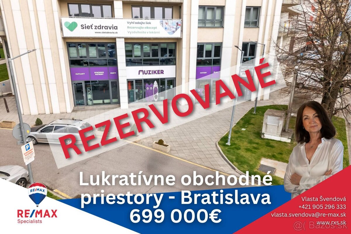 REZERVOVANÉ - EXKLUZÍVNY obchodný priestor v Bratislave na p