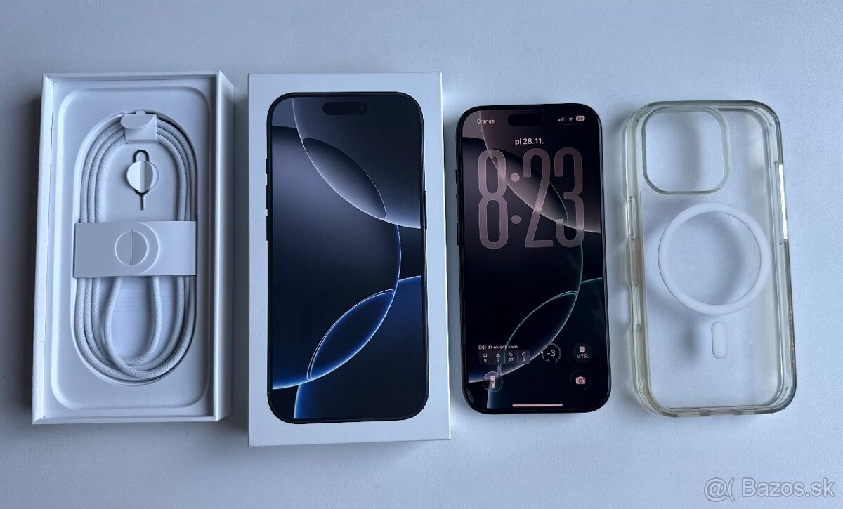 iPhone 16 pro 128 GB , Black titanium ( záruka 5/2027 )