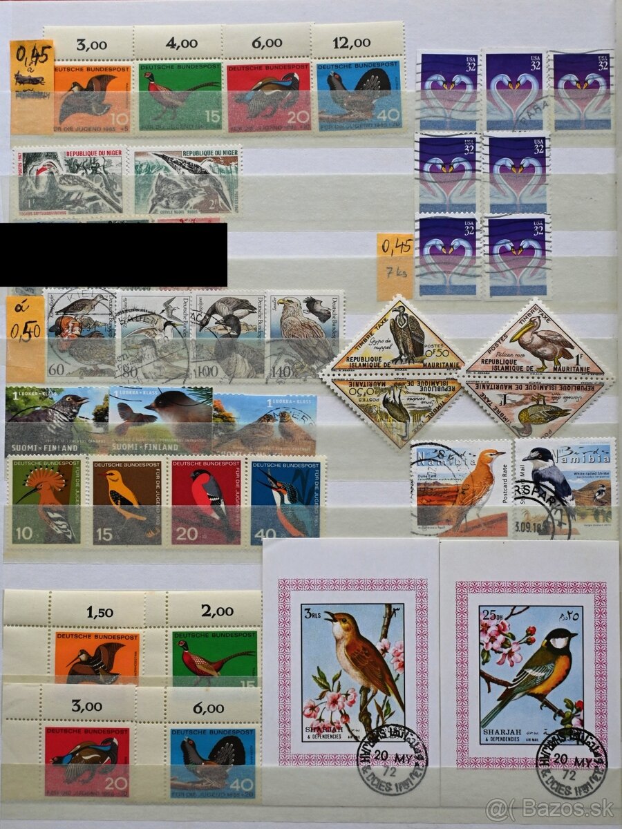 Známky - fauna - vtáctvo - série