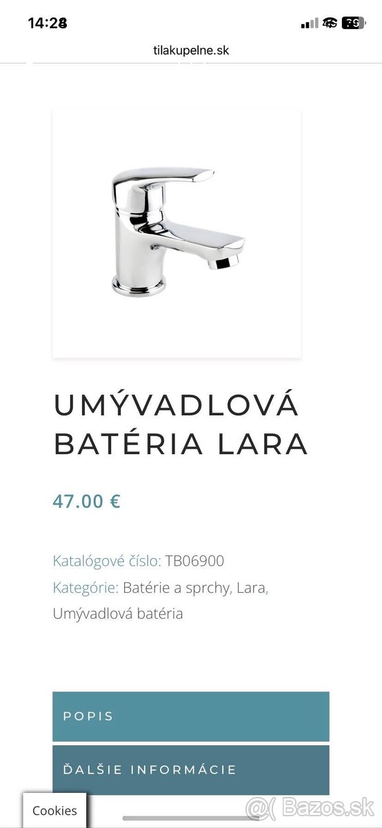 Umyvadlova batera Lara