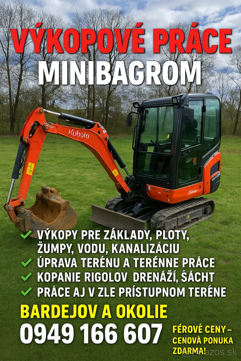 VÝKOPOVÉ PRÁCE MINIBAGROM