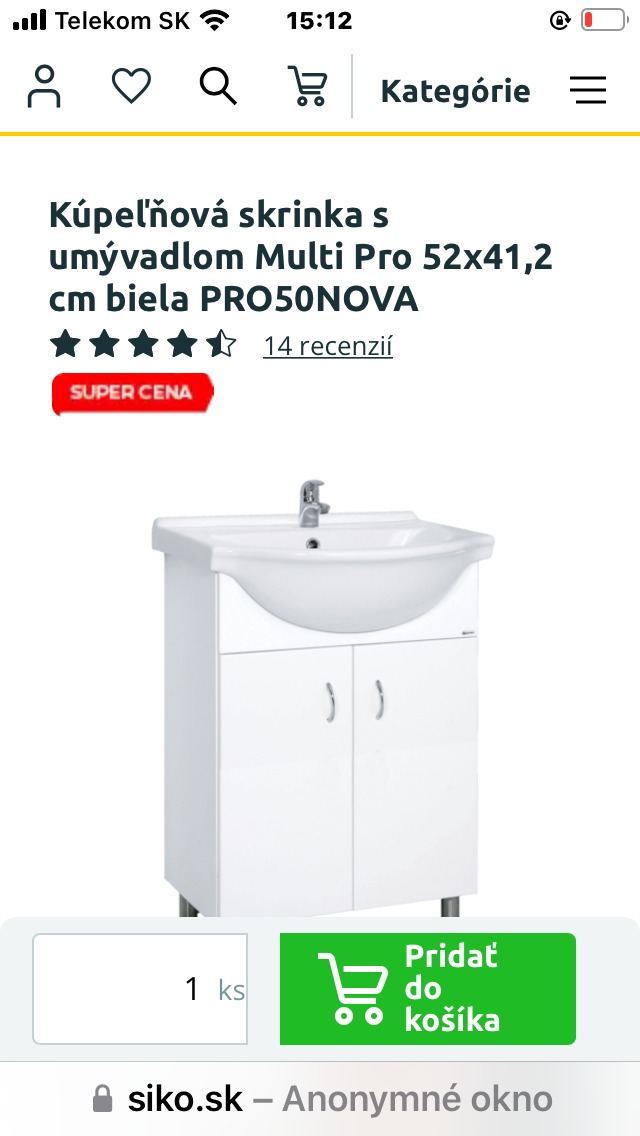 Kúpeľnová skrinka s umývadlom
