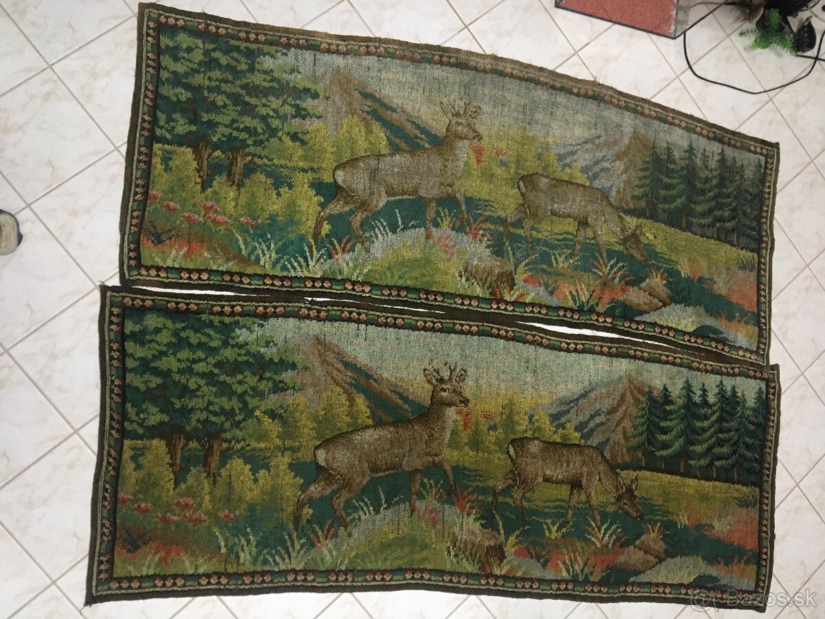 Vintage nástenné koberece – gobelín,