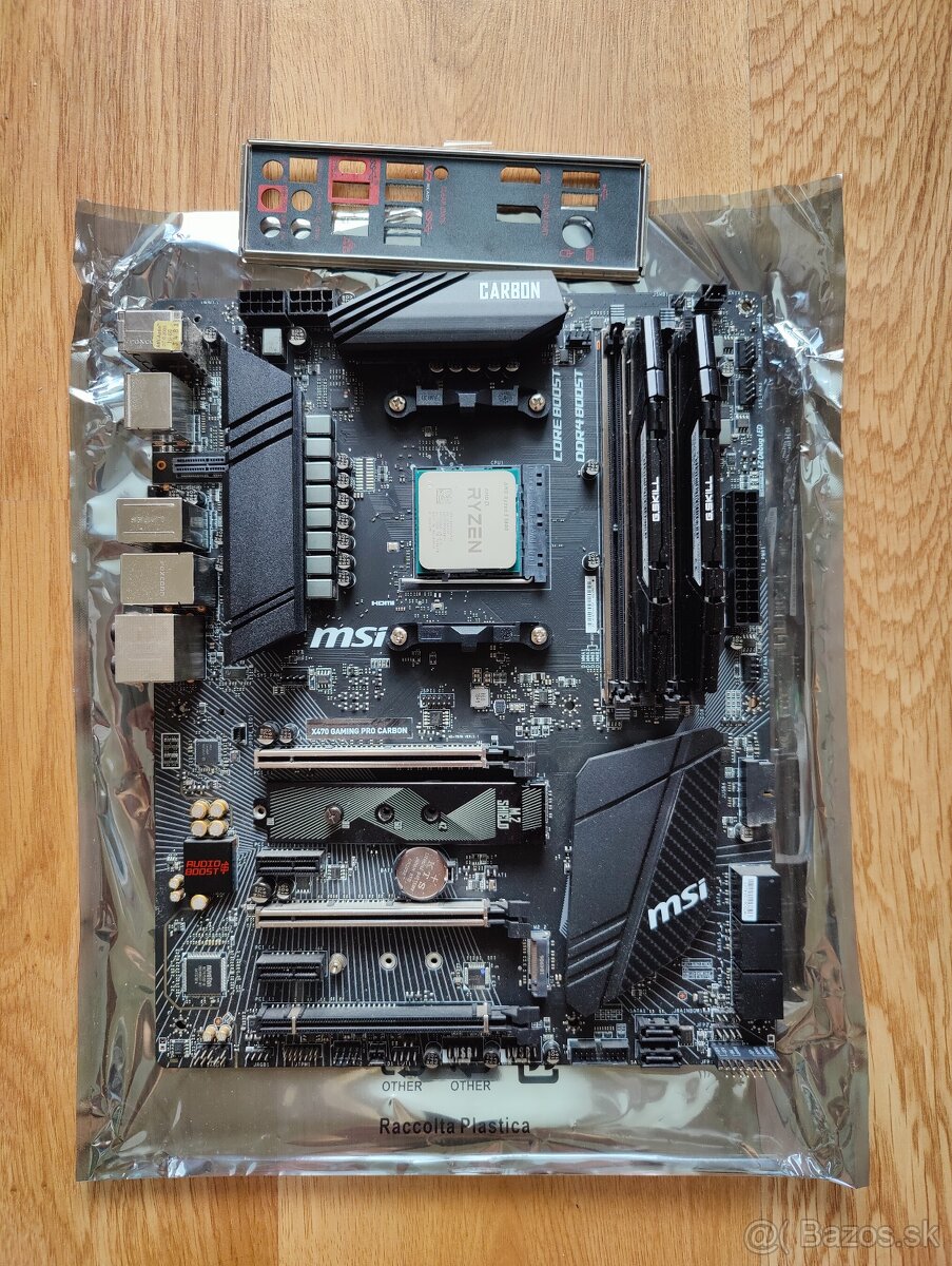 Predám MSI X470 Gaming Pro Carbon, Ryzen 5600, RAM 32Gb cl16