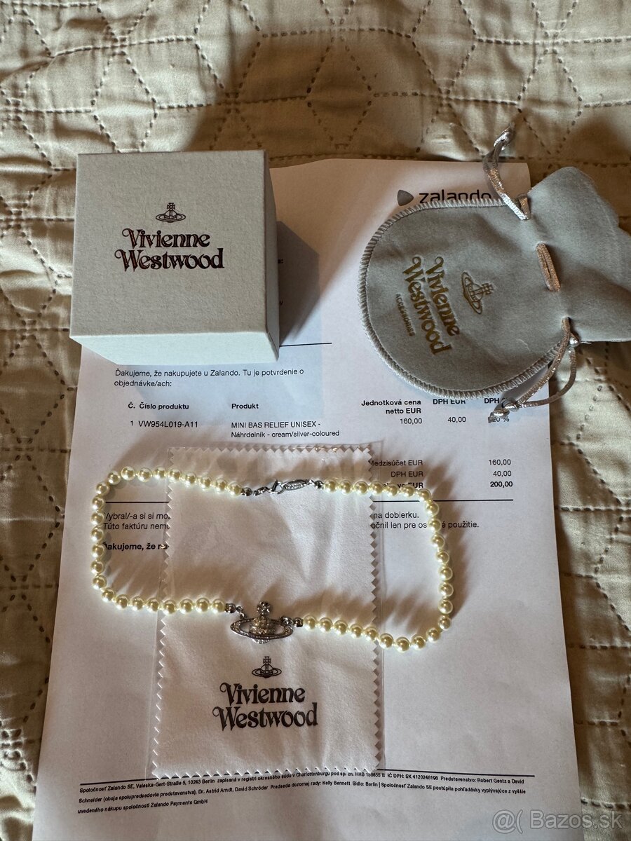 Vivienne westwood malý strieborný perlový náhrdelník