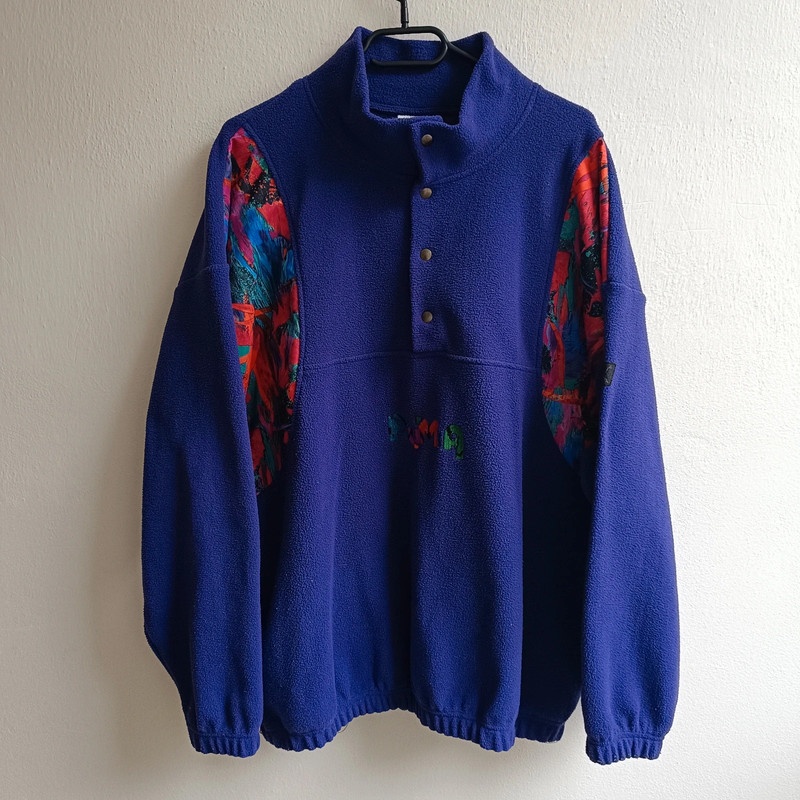 Vintage 80s Puma fialová fleece mikina flísová bunda M