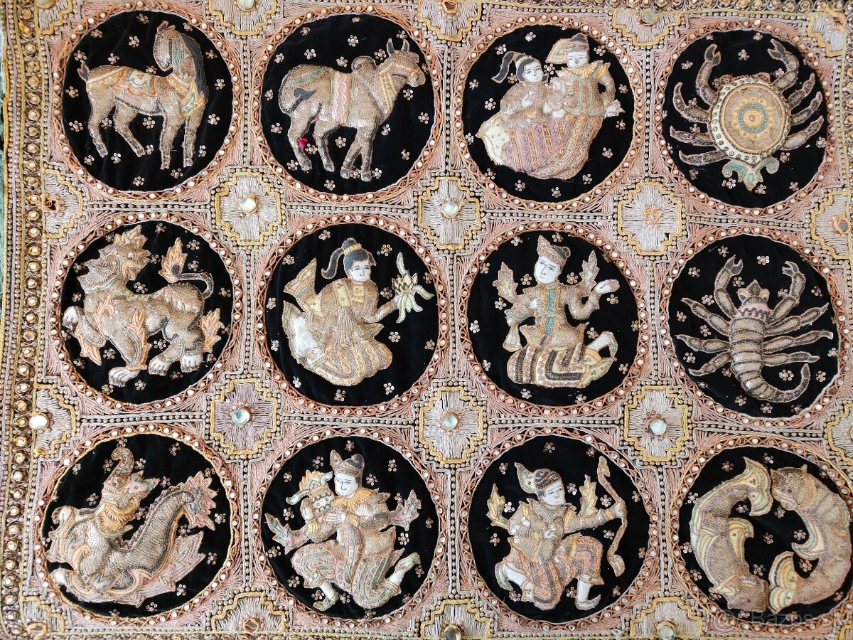 Vzácny gobelín Kalaga Barmská