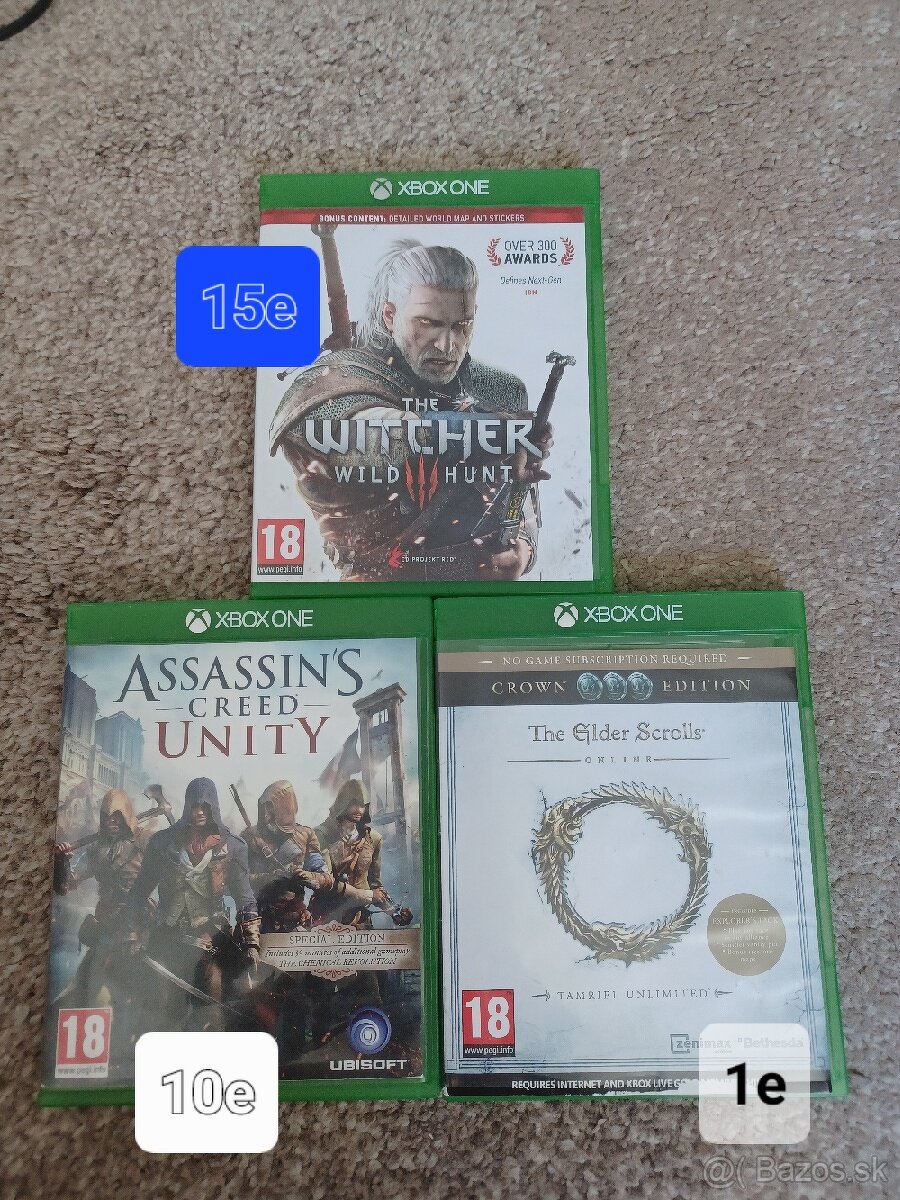 X box one hry ( witcher, assassin creed unity)