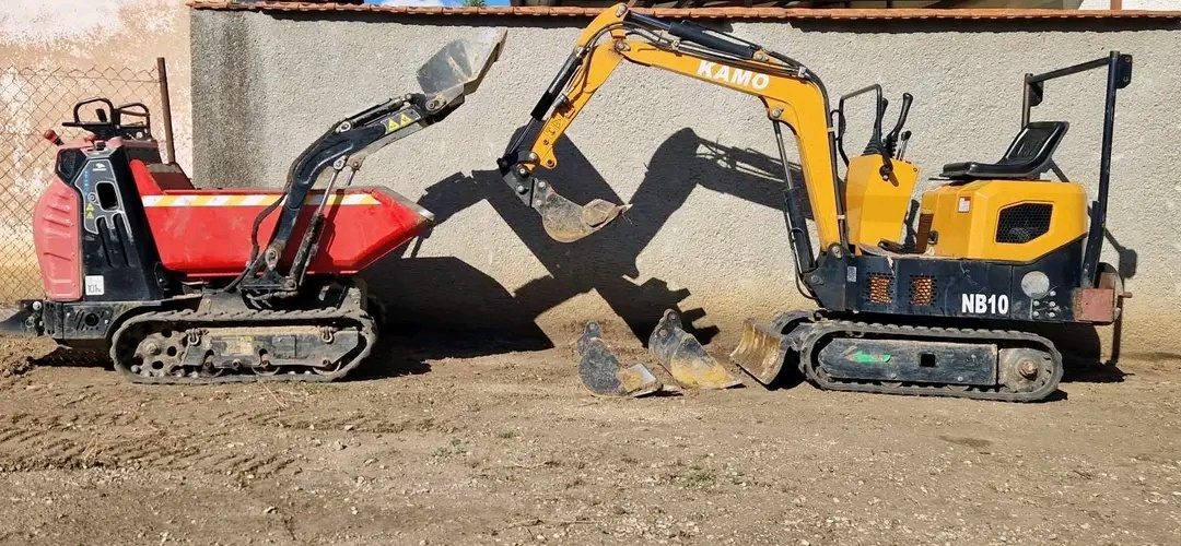 Práca s minibagrom