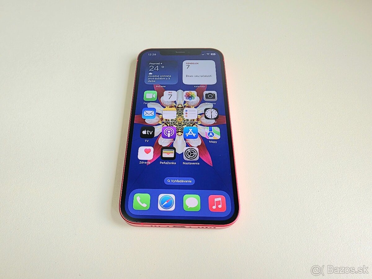 APPLE IPHONE 12 64GB RED ,ZDRAVIE BATERKY 100%