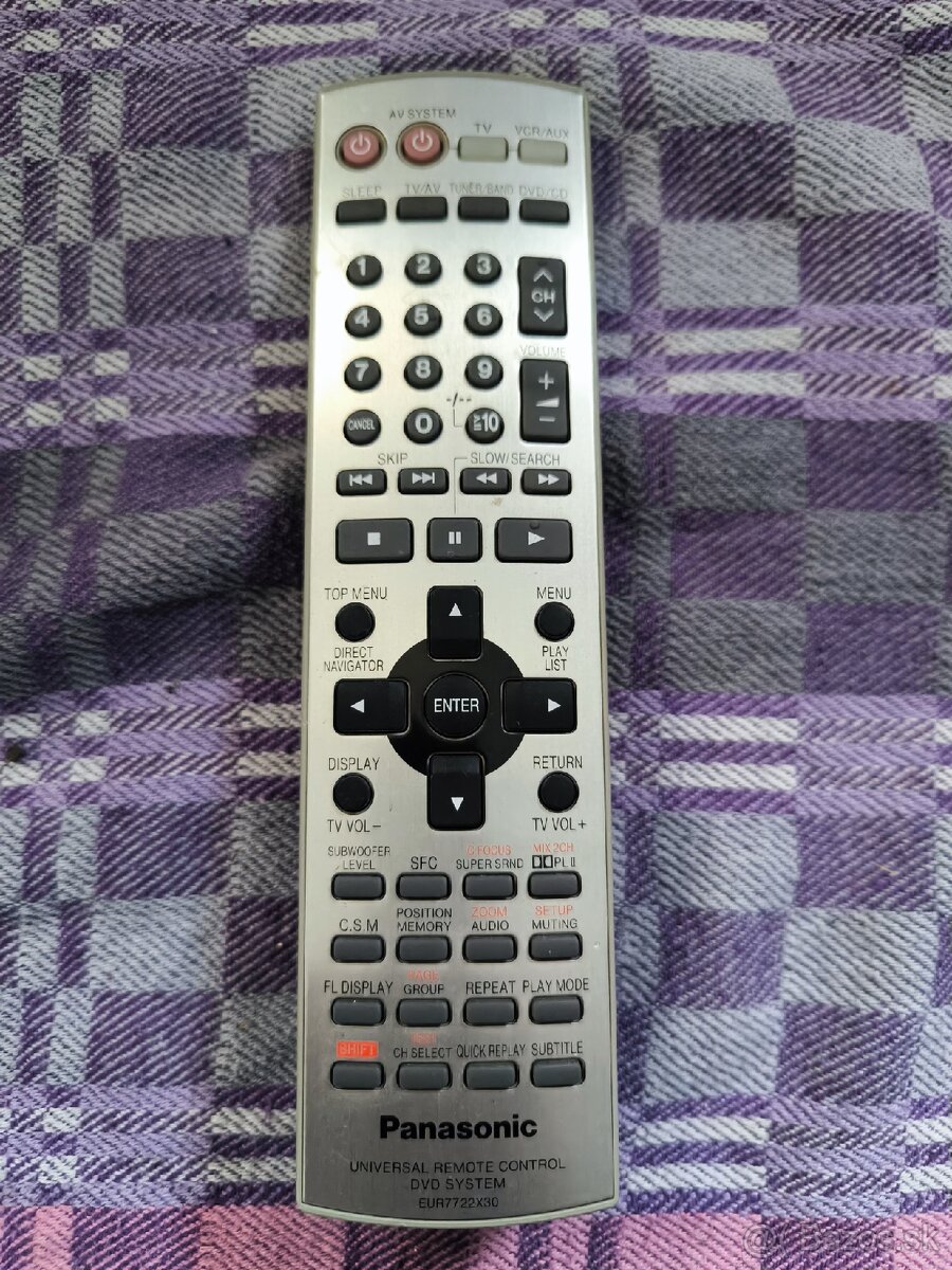 Predám ORIGINAL DO , diaľkové ovládanie Panasonic EUR7722X30