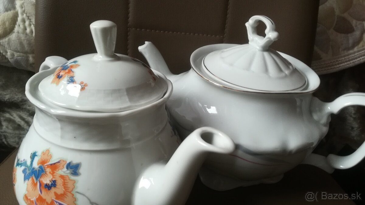 Porcelánové čajníky 2ks, misa polievková