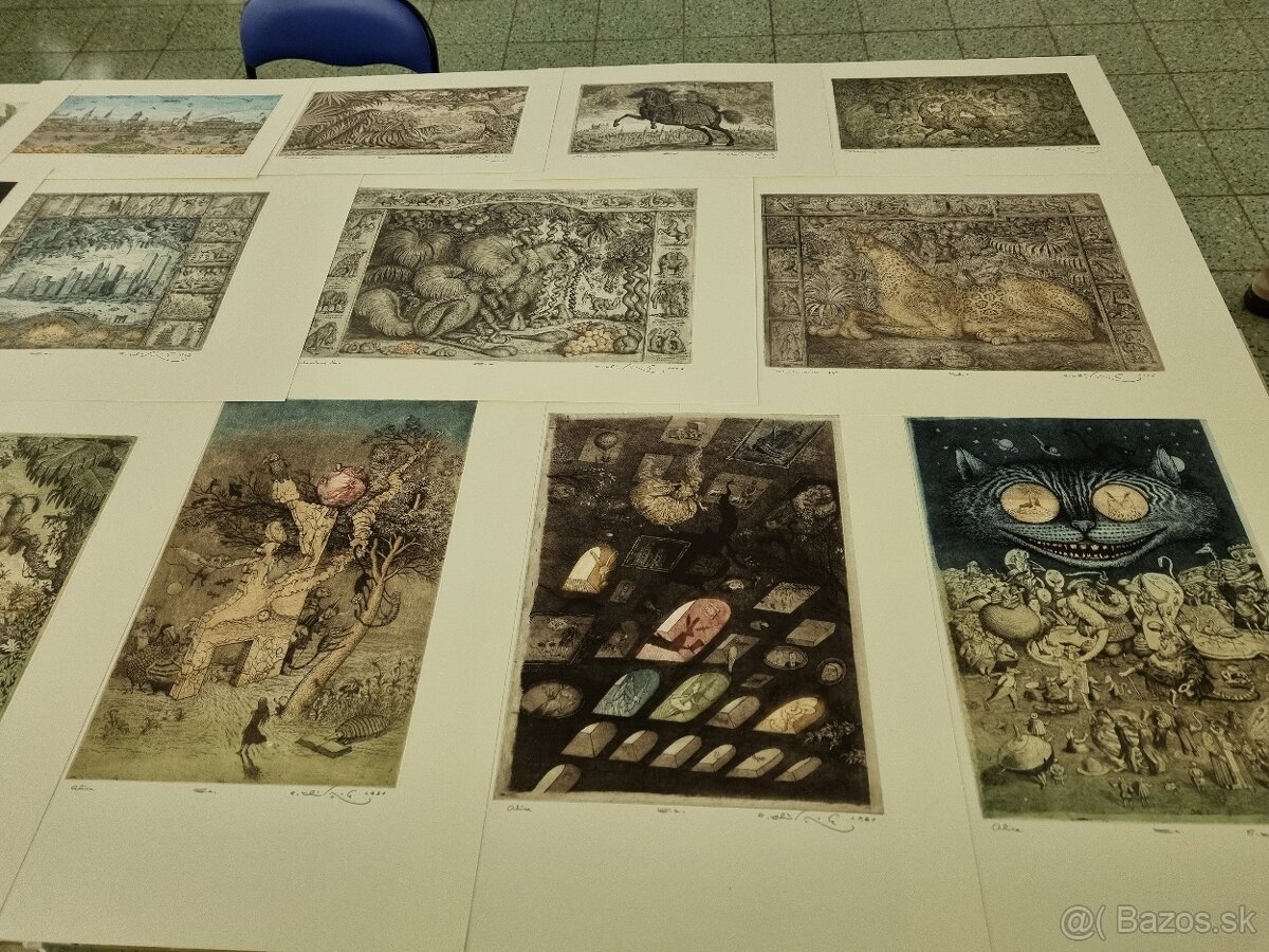 Predám grafiky Petra Kľúčika a obrazy aj grafiky iných autor