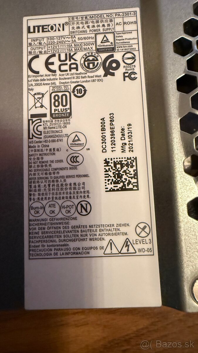 Zdroj z PC Acer Aspire TC-1660