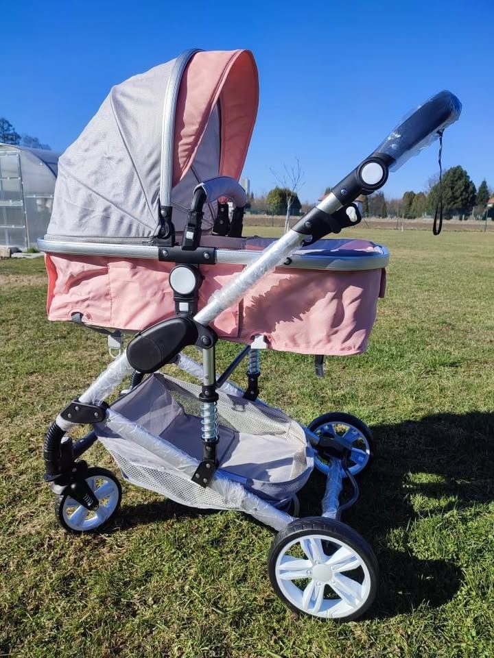 Nový kombinovaný kočárek 3v1 (růžový)