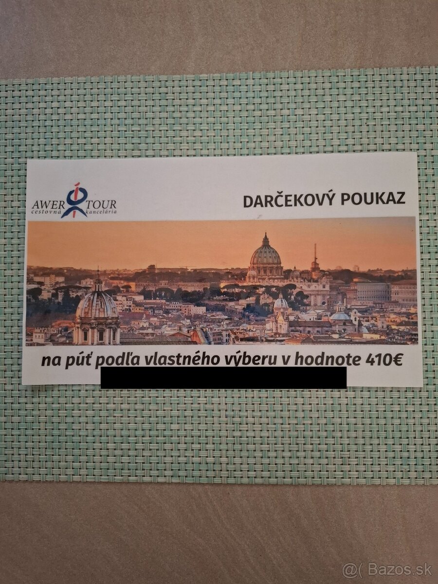 Darčekovy poukaz na zajazd v hodnote 410€