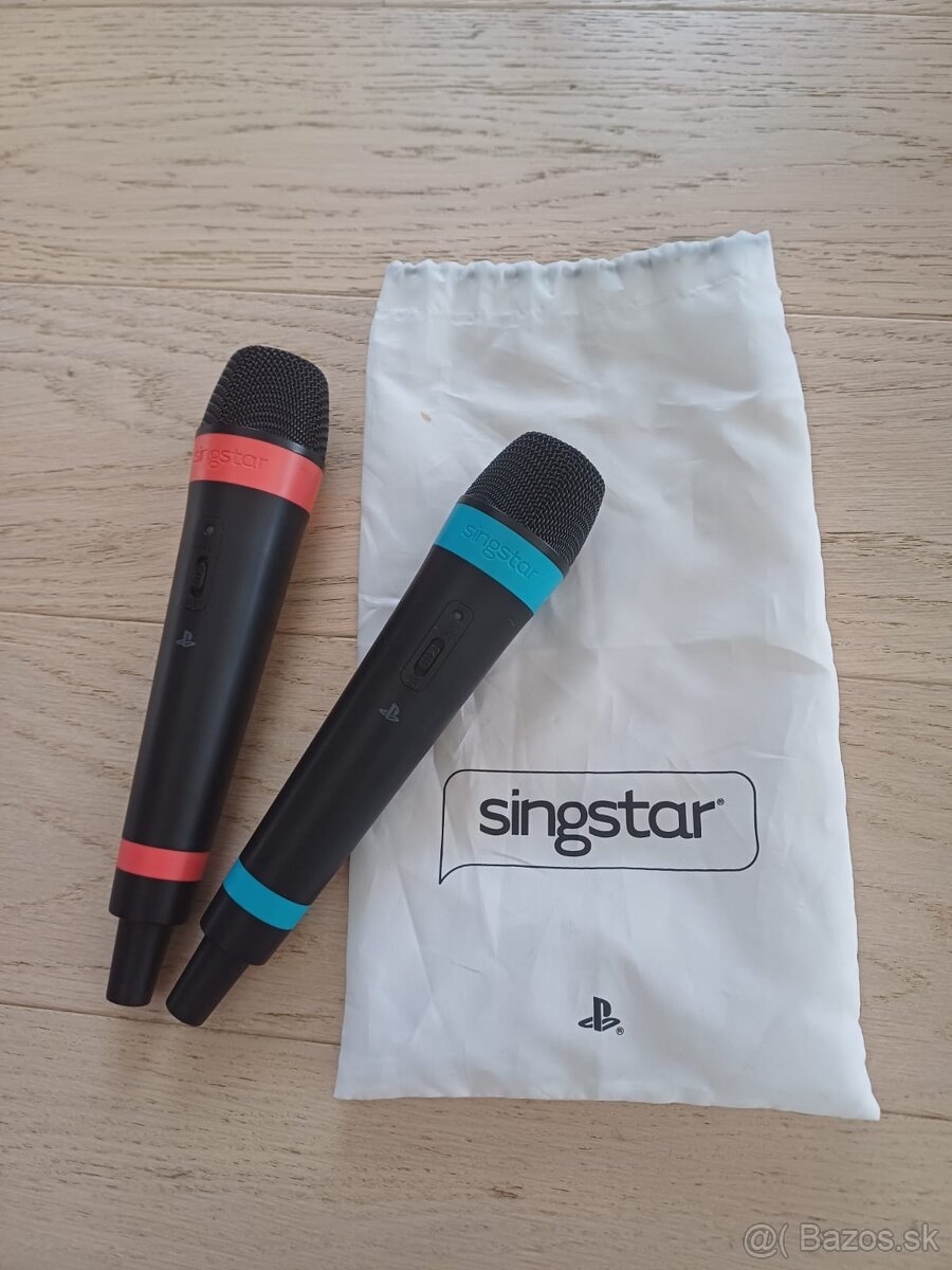 wireless mikrofóny na Playstation - modrý a červený