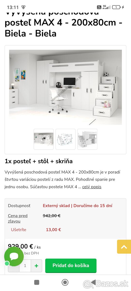 Poschodova posteľ