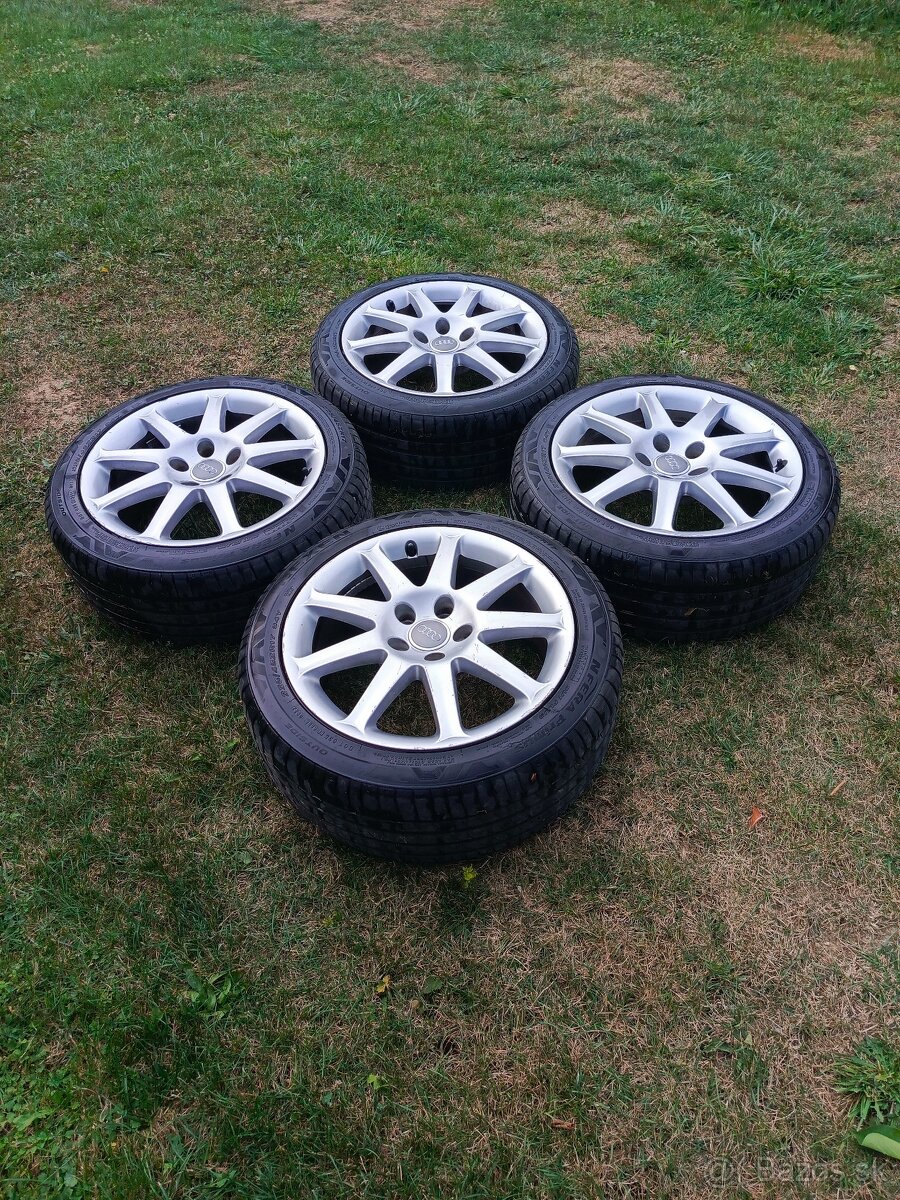 ✅ AUDI hliníkové disky R17 5x112+ nové letné pneumatiky ✅