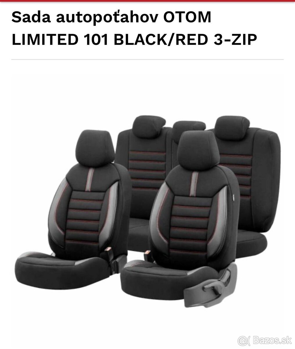 potahy OTOM LIMITED 101 BLACK/RED 3-ZIP