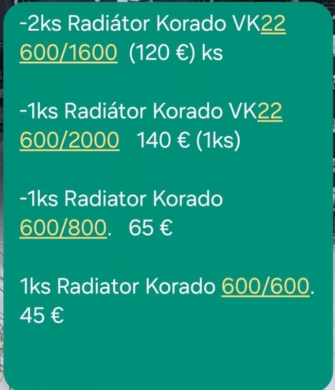 Predam radiator Korado